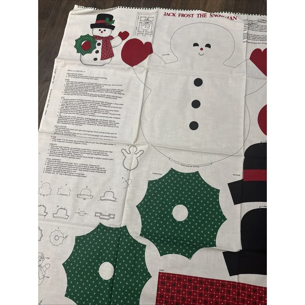 Cut And Sew Panel- JACK FROST SNOWMAN Door panel cut and sew Cranston VIP